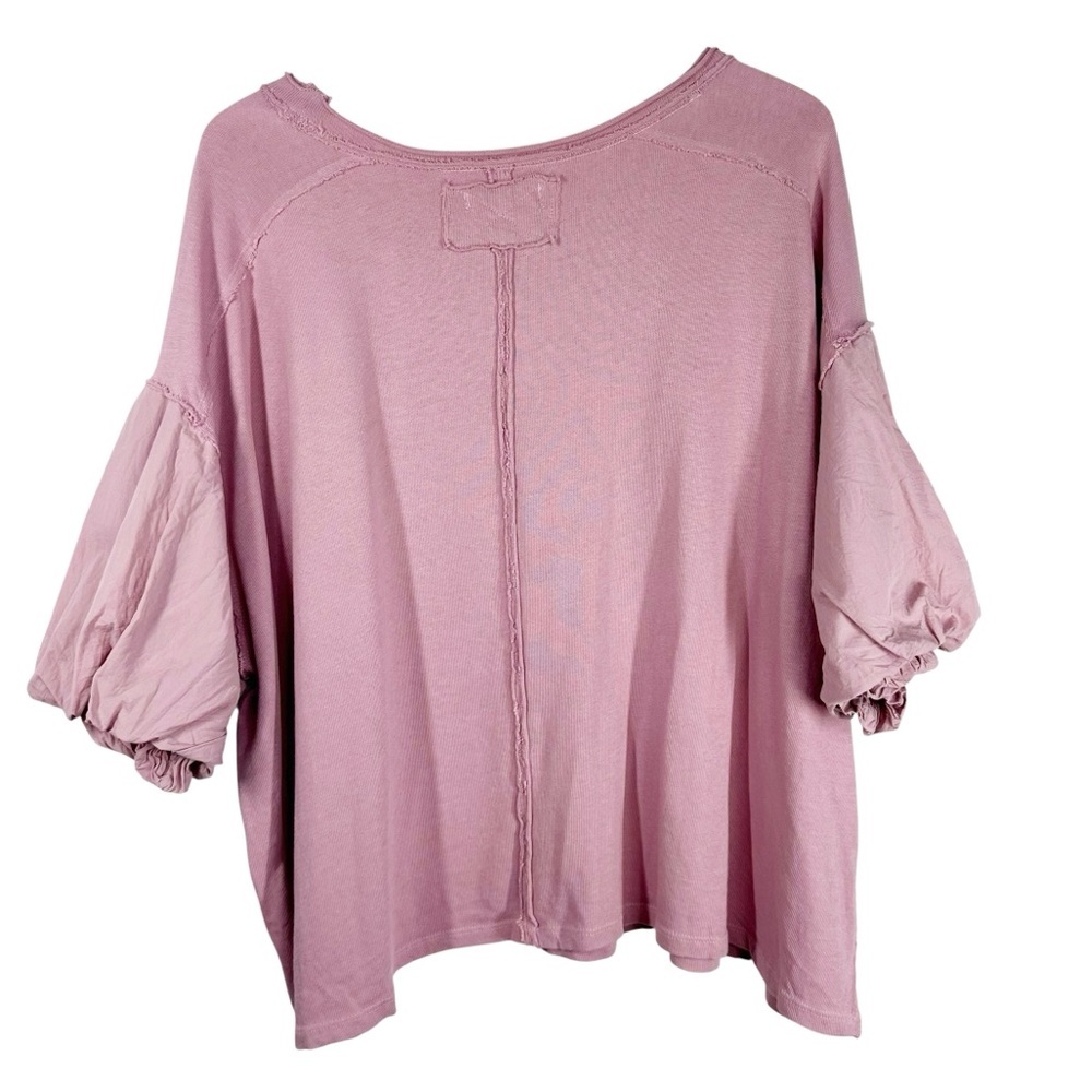 WE THE FREE Blossom Tee in Mauve Oversized Tee with Balloon Short Sleeve Medium - Picture 9 of 14